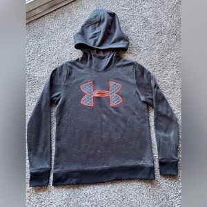 Under Armour Black Turtleneck Hoodie with Orange Logo
